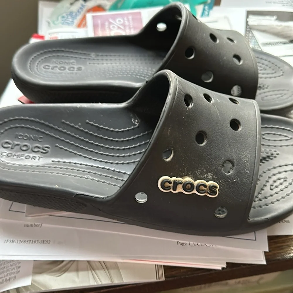 Iconic Crocs Comfort Slides Mens Size 11 - Picture 2 of 3